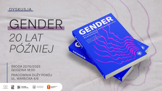 grafika z tytułem spotkania i okładką książki