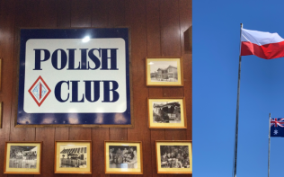 zdjęcie tabliczki Polish Club i polskiej flagi