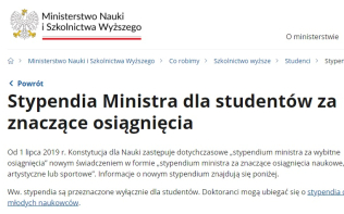 wyciąg ze strony MNiSW